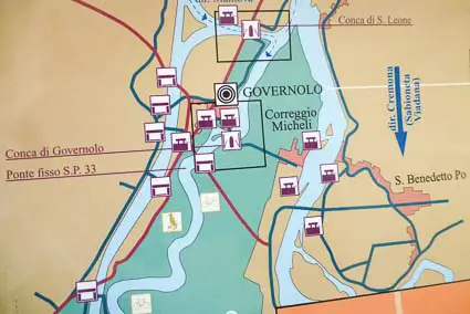 Map with Governolo and San Leone Locks