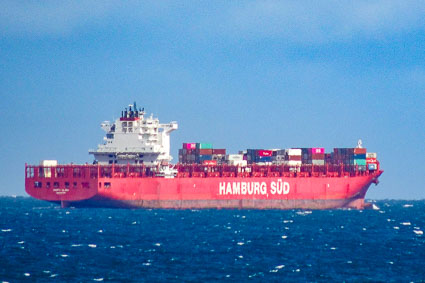 Hamburg Süd containership on North Sea