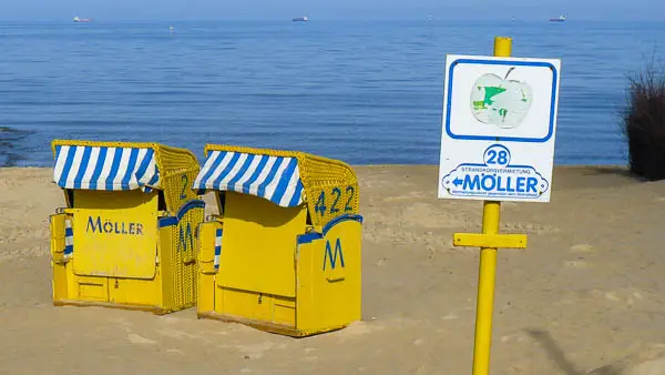 Beach chairs in Travemunde, Germany.