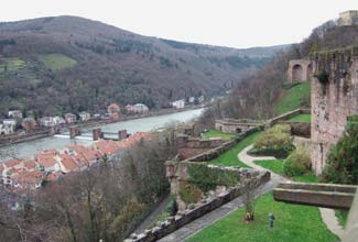 River Neckar from Heidelberg Castle walls
