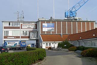 Land side of Hapag Halle-Steubenh&ouml;ft terminal in Cuxhaven
