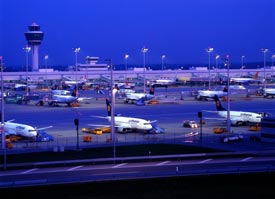 Munich International Airport (MUC) at night