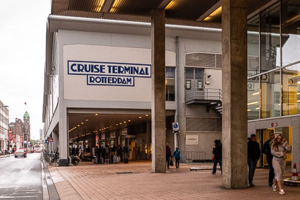 Rotterdam Cruise Terminal building and sign