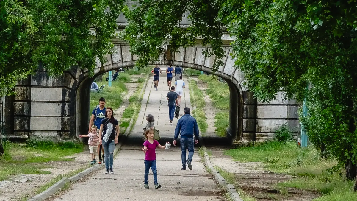 Île aux Cygnes or 'Island of the Swans' in the River Seine, Paris.