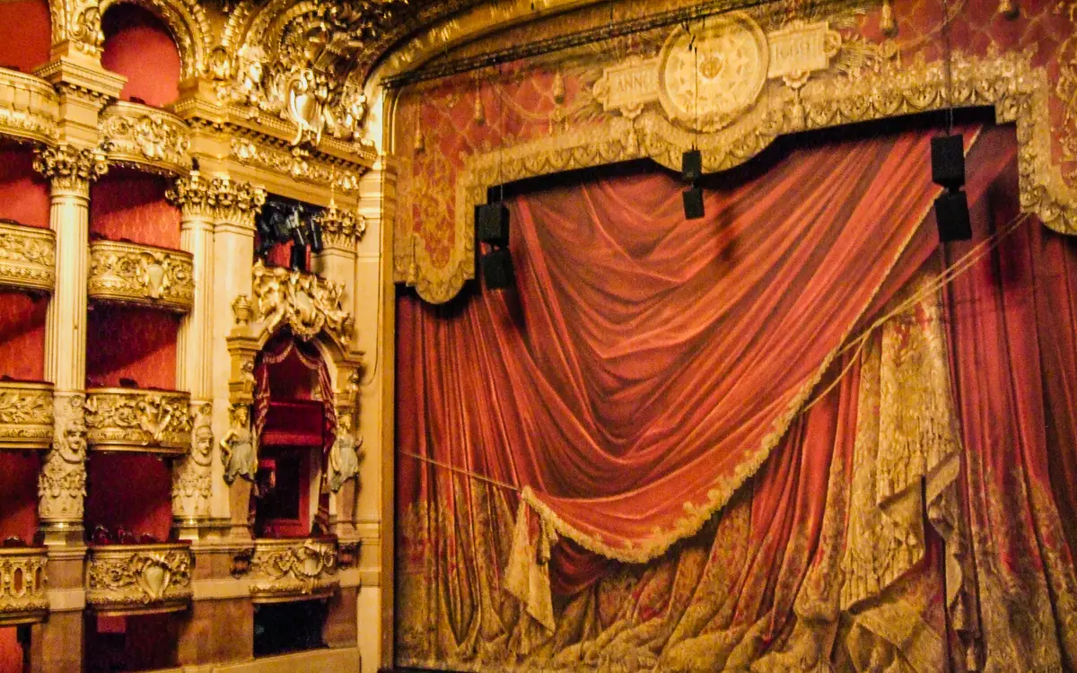 Opera Garnier stage curtain, Paris.