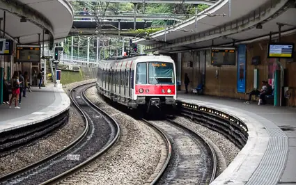 RER Ligne B train in Cite Universitaire station, Paris