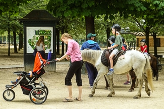 Pony ride in Luxembourg Gardens, Paris