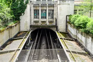 RER Line B train tracks entering Cité Universitaire Station