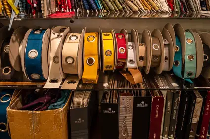 Eyelet ribbons at Marché Saint-Pierre