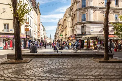 Shopping district in Saint-Denis, France