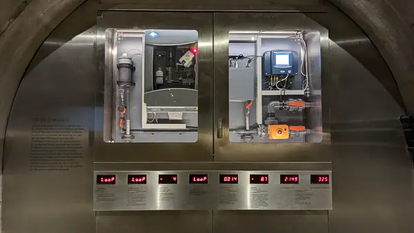 Paris Sewers Museum Seine water pollution monitoring instruments.