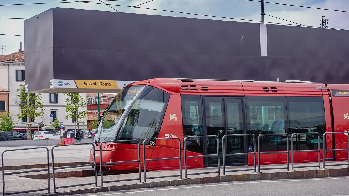 Venice-Mestre T1 tram at Piazzale Roma.