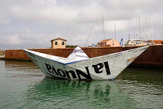 Certosa with LA NUOVA newspaper boat