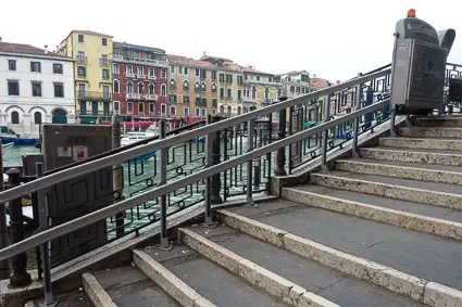 Wheelchair lift on Venice bridge