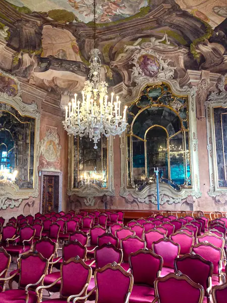 Great Hall or Aula Mgna Silvio Trentin, Ca' Dolfin, Ca' Foscari University in Venice, Italy.