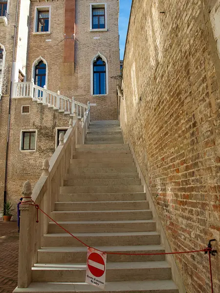 Ca' Giustinian staircase at Ca' Foscari University in Venice, Italy.