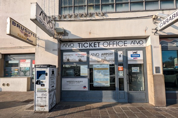 ATVO ticket office in Venice's Piazzale Roma.