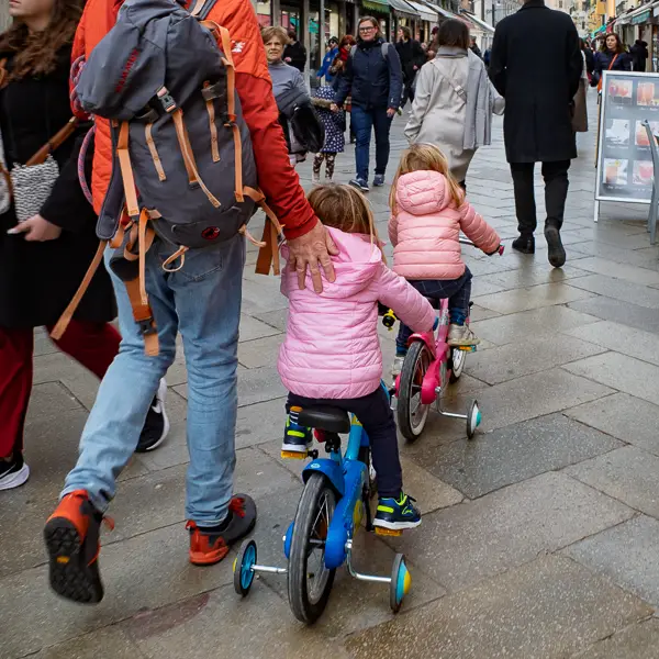 Adults aren't allowed to ride bicycles in Venice's historic center, but the city's children get a pass.