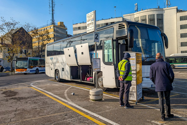 ATVO Venice - Treviso airport bus in Piazzale Roma.