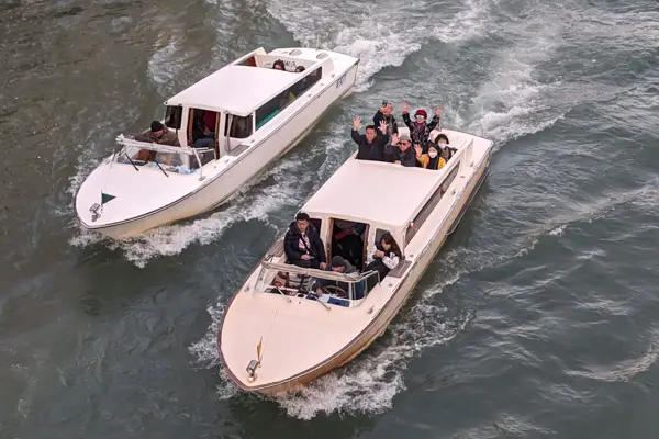 Water taxis in Venice, Italy.
