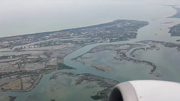 Departure from Venice Marco Polo International Airport (aerial photo)