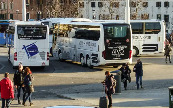 Buses in Venice's Piazzale Roma