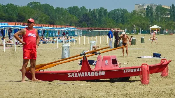 Lido di Venezia beach in Venice, Italy.
